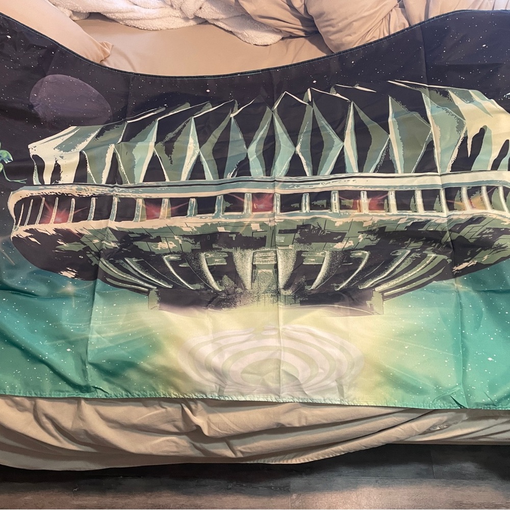 Futuristic Green and Black bassnectar Art Tapestry